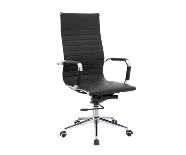 CF3300 Πολυθρόνα Γραφείου Διευθυντή, Μέταλλο Βάση Χρώμιο PU Μαύρο